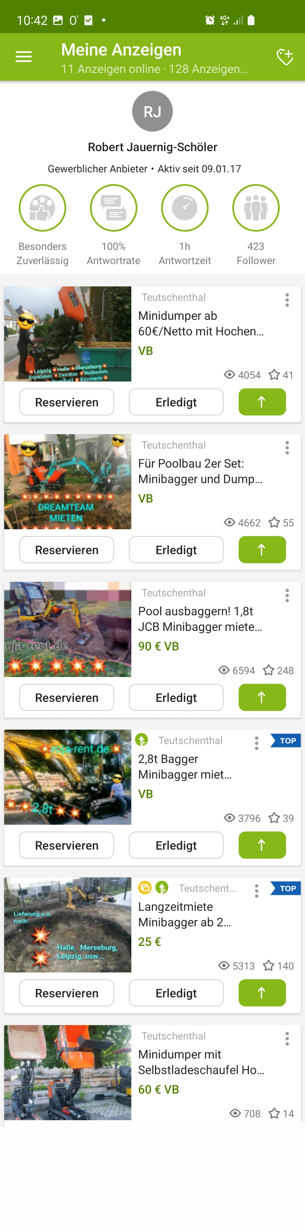 Screenshot von Ebay-Kleinanzeigen